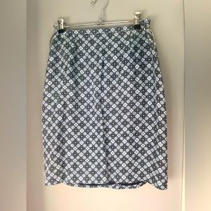 Ann Taylor Lined Dress Skirt Silk 4P Four Petite 27" Waist X 22" Length Blue